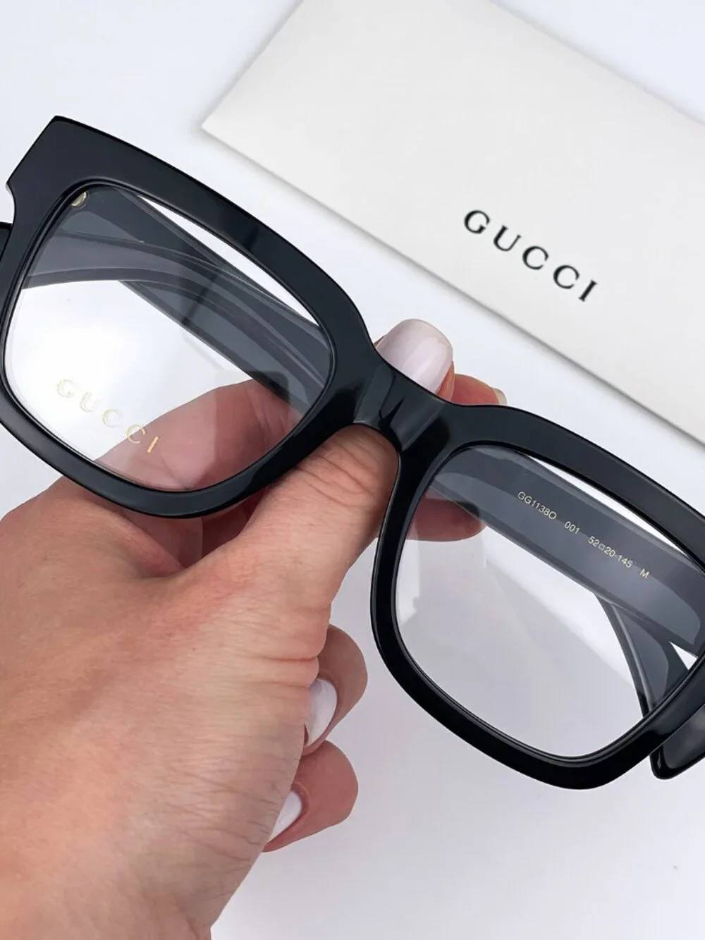 GUCCI GG1138O 001 BLACK SQUARE EYEGLASSES